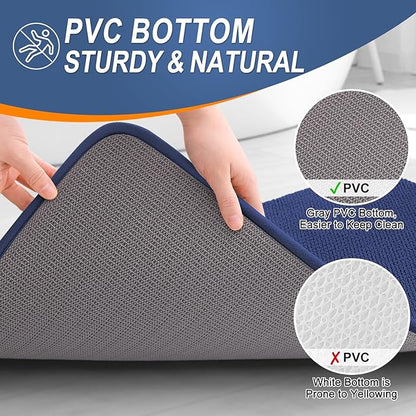 OLANLY Memory Foam Absorbent Bathroom Rugs Mats 30x20, Twilight Sapphire | Soft Quick Dry Bath Mats Rugs, Non-Slip, Machine Washable Carpet for Bathroom Floor, Tub and Shower, Home Decor Accessories