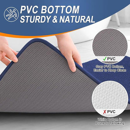 OLANLY Thick Memory Foam Small Bathroom Rugs Mats 24x16, Twilight Sapphire | Soft Quick Dry Bath Rugs, Non-Slip, Absorbent Machine Washable Mat for Bathroom Floor, Tub and Shower, Home Decor Accessories