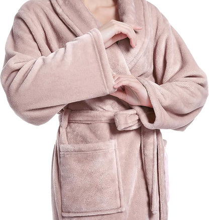 Plush Soft Robes for Women, Premium Fleece Womens Robe Cozy Warm Bathrobe