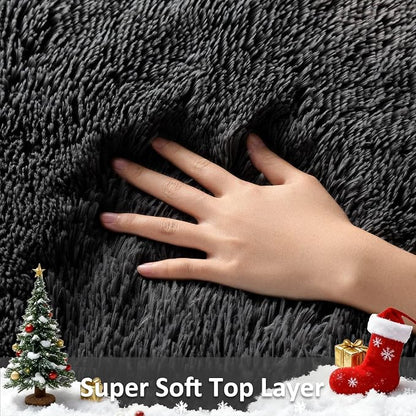 Ophanie 6x9 Black Rugs for Living Room, Large Fluffy Shag Fuzzy Plush Soft Area Rug, Floor Shaggy Carpets for Bedroom, Carpet for Kids Boys Girls Dorm Nursery Decor with Over 99 pcs Pile fibers
