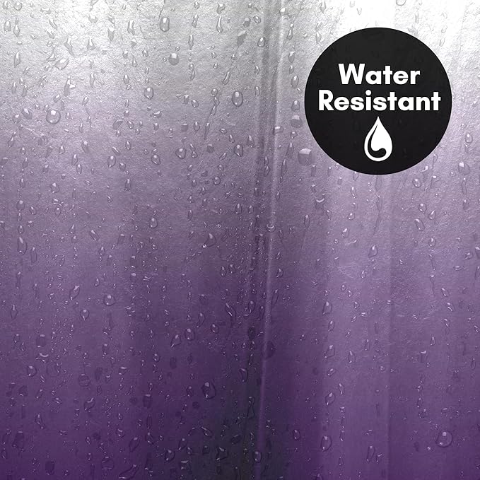 Americanflat 71x74 Purple Ombre Shower Curtain - Water-Resistant Long Shower Curtain with Durable Grommets and 12 Hooks - 100% Polyester