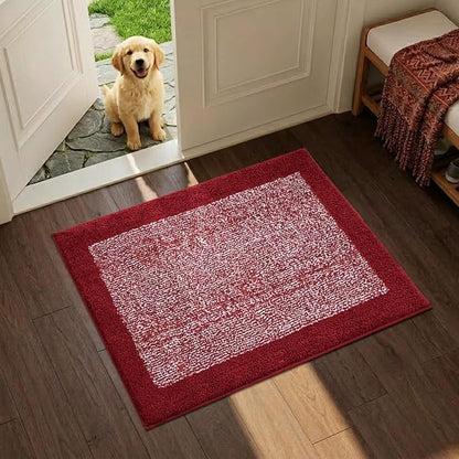 Bathroom Rugs 24x17 Non Slip Washable, Red Bath Mat for Bathroom Floor Tub, Soft Absorbent Quick Dry Mats for Shower, Bathtub,Home Decor