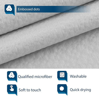 Barossa Design Soft Microfiber Fabric Shower Liner or Curtain, Hotel Quality, Machine Washable, Water Repellent, Silver Grey, 70 x 72 inches