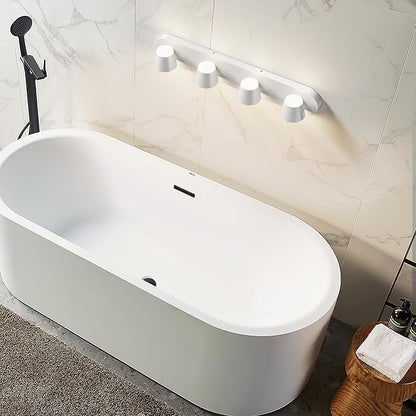 URSOLA 4 Light Bathroom Vanity Light LED White Wall Light Fixtures Up and Down Rotatable Dimmable 27 inch Bathroom Lighting