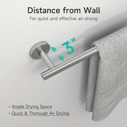 4PCS Brushed Nickel Bathroom Accessories Set, 24-Inch Towel Bar Set | Durable SUS304 Stainless Steel Bathroom Hardware Set, Towel Racks for Bathroom Wall Mounted, Modern Home Decor