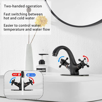Bathroom Faucet Oil Rubbed Bronze GGStudy Bathroom Vanity Faucet Single Handle One Hole Bathroom Sink Faucet Basin with Cover Plate