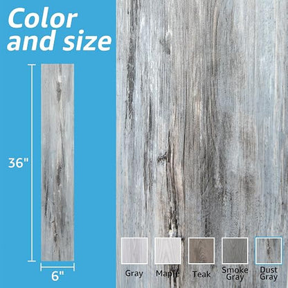 Art3d Wood Textured Peel and Stick Vinyl Floor Tiles, 40-Pack, Dust Grey