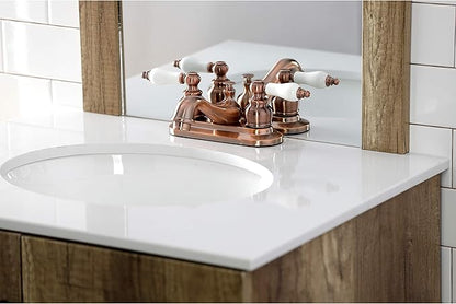 Kingston Brass KB606PL Restoration 4 in. Centerset Bathroom Faucet, Antique Copper