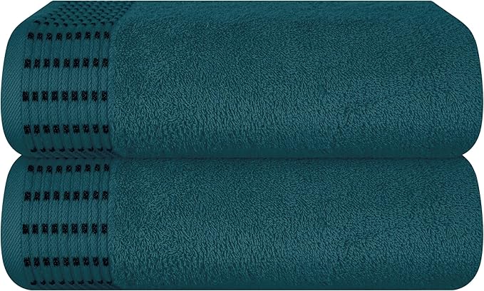 Cotton 2 Pack Oversized Bath Towel Set 28x55 inches, Large Bath Towels, Ultra Absorbant Compact Quickdry & Lightweight Towel, Ideal for Gym Travel Camp Pool - Teal