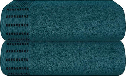 Cotton 2 Pack Oversized Bath Towel Set 28x55 inches, Large Bath Towels, Ultra Absorbant Compact Quickdry & Lightweight Towel, Ideal for Gym Travel Camp Pool - Teal