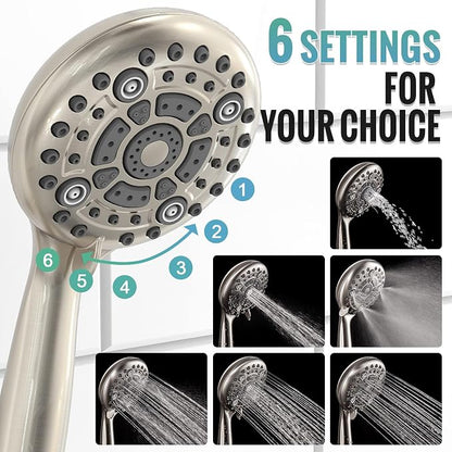 SR SUN RISE Shower Faucet - 12 Inch Multifunctional High Pressure Shower Head System with Handheld Shower Head Fixtures - Valve Included - Brushed Nickel