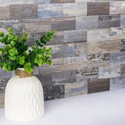 Art3d Peel and Stick Backsplash, Stick on Wall Tile, 10-Pack, Light Rustic | PVC, Self Adhesive, Splash Resistant, Multi-Surface Compatibility, Ideal for Kitchens, Fireplaces, Stair Areas