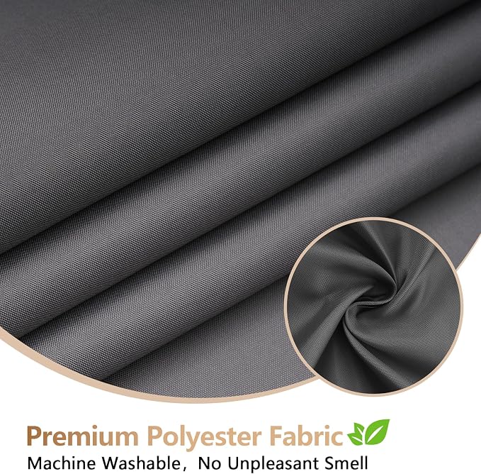 Seenus Charcoal Grey Waterproof Fabric Shower Curtain Liner with 3 Large Magnets, Washable Cloth Shower Liner Carbon Grey, 72 x 72 inch Lightweight Bathroom Shower Curtain Dark Gray