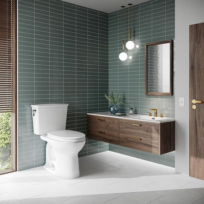 TOTO Drake Transitional Two-Piece Elongated 1.28 GPF TORNADO FLUSH Toilet with CEFIONTECT, Cotton White - CST786CEG#01