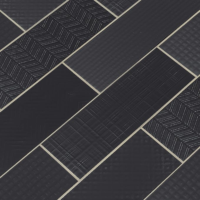 MSI Urbano Ink 4 in. x 12 in. Glossy Ceramic Subway Wall Tile – Bathroom, Kitchen Backsplash, Accent Wall, Shower