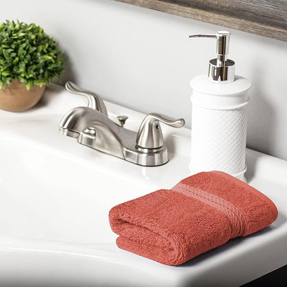 SUPERIOR Egyptian Cotton Ultra Plush & Absorbent, 10 Piece Set, Coral | Quick Dry, Soft Luxury Towel Set, Bath Essentials, Guest Bath, Spa, 2 Bath, 4 Hand, 4 Face Towels, Madeline Towels