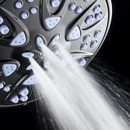 AquaDance Antimicrobial – Anti-Clog High-Pressure 6-Setting Shower Head with Microban Nozzle Protection from Growth of Mold, Mildew & Bacteria for Stronger Shower! 4" Sunset Blue
