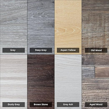 Art3d Peel and Stick Floor Tile Vinyl Wood Plank Samples Set of 8, Rigid Surface Hard Core Easy DIY Self-Adhesive Flooring