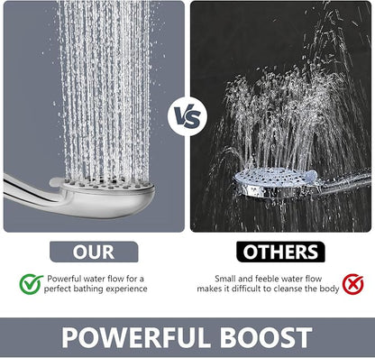 High Pressure Shower Head with Powerful Shower Spray, 5 Spray Modes, Non-Clogging Nozzles（Black）