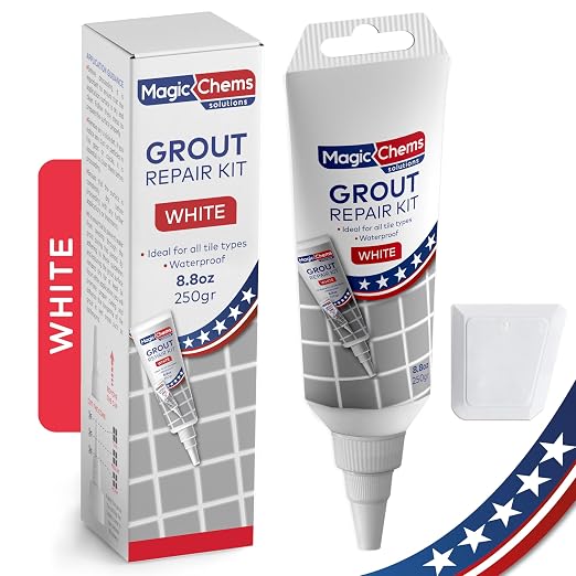 Grout Repair Kit, White, Fast Drying Sealer, 8.8 oz | Tile Filler; Restore & Renew