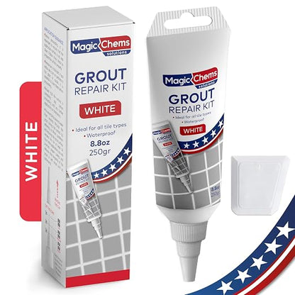 Grout Repair Kit, White, Fast Drying Sealer, 8.8 oz | Tile Filler; Restore & Renew