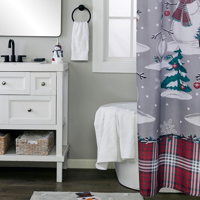 SKL Home Christmas/Winter Subtle Snowflakes Hand Towel Set-2pc, White | 100% Cotton. 500 GSM. Soft & absorbent. Textured jacquard pattern. Great for use in the bathroom, kitchen or bar & gifting.
