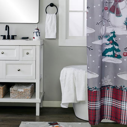 SKL Home Christmas/Winter Subtle Snowflakes Hand Towel Set-2pc, White | 100% Cotton. 500 GSM. Soft & absorbent. Textured jacquard pattern. Great for use in the bathroom, kitchen or bar & gifting.
