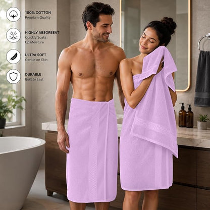 DAN RIVER 600 GSM Cotton Large Bath Towels Set of 4, 27 x 54 Inches | Larger & Lighter Weight Towels for Bathroom - Highly Absorbent & Quick Dry 100% Cotton Bath Towel Set for Home, Spa & Hotel