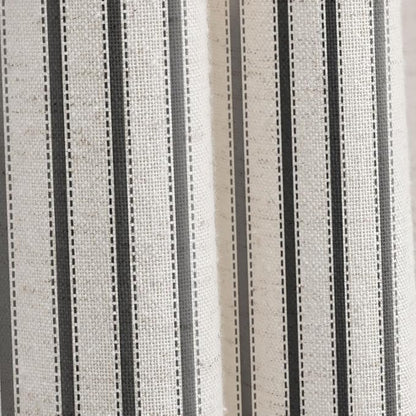 Farmhouse Striped Shower Curtain Black Vintage Linen Curtain 72"W X 72"L | Striped Shower Curtains with Linen Texture for Bathroom Decor