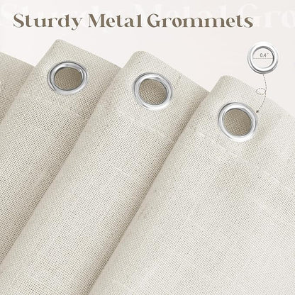 Oatmeal Linen Shower Curtain for Bathroom Water Repellent 36x72 Inch | Stall, Neutral Boho, Flax Linen Drapes, Cabin, Earth Tone Greyish Grey Beige, Bath Decor Drapes, with Hooks, 36 x 72 Inch