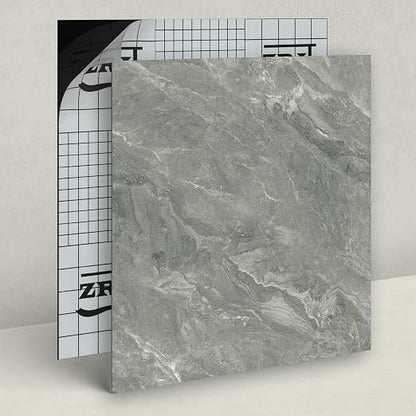 20-Pack Peel and Stick Floor Tiles Vinyl Floor 12 x 12 inch Self Adhesive Waterproof Flooring Planks DIY for Bathroom, Kitchen, Living Room, RV, Cover 20 Sq. Ft, Dark Grey Marble