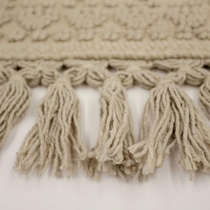 French Connection Nellore Bath Rugs, Set of 2 Woven and Beaded Bath Mats, Durable and Thick Bath Mats for Bathroom and Shower Rugs, 17" x 28" and 20" x 38", Taupe