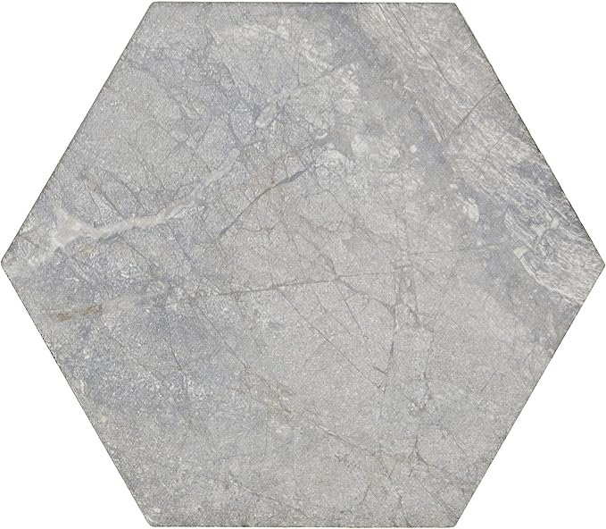 Daltile Perpetuo 8" Hexagon Marble Look Porcelain Floor Tile in Matte Eternal Grey for Kitchen, Bathroom, Living Room Floors | (25 PC Per Carton) (9.37 SQFT Per Carton)
