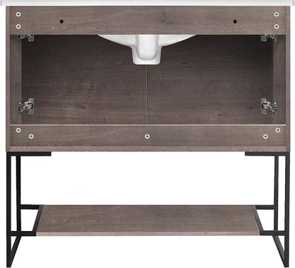 36" Inch Bathroom Vanity and Sink, Knob Free Design - Urbania Collection