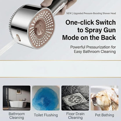 2026 High Pressure Handheld Shower Head with 6 Spray Modes - Detachable Showerhead with 5 Replaceable Filters for Hard Water | Includes 59" Anti-Burst Hose