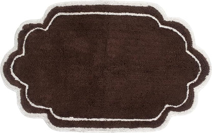 Home Weavers Allure Collection 100% Cotton Tufted Bathroom Rug, Soft and Absorbent Bath Rugs, Non-Slip Bath Carpet, Machine Wash Dry Bath Mats for Bathroom Floor, 24"x40" Bath Rug, Brown