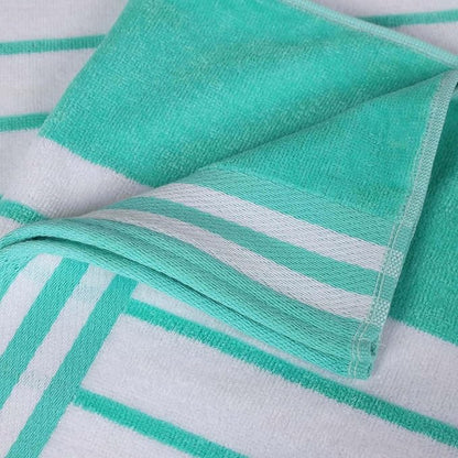 Superior Cotton Cabana Striped Beach Towels, Colorful Towels for Adult, Kid, Pool, Swimming, Sand, Travel, Large Oversized, Absorbent, Fast Drying, Bath Basics, Cabana Collection, 1 Piece, Mint