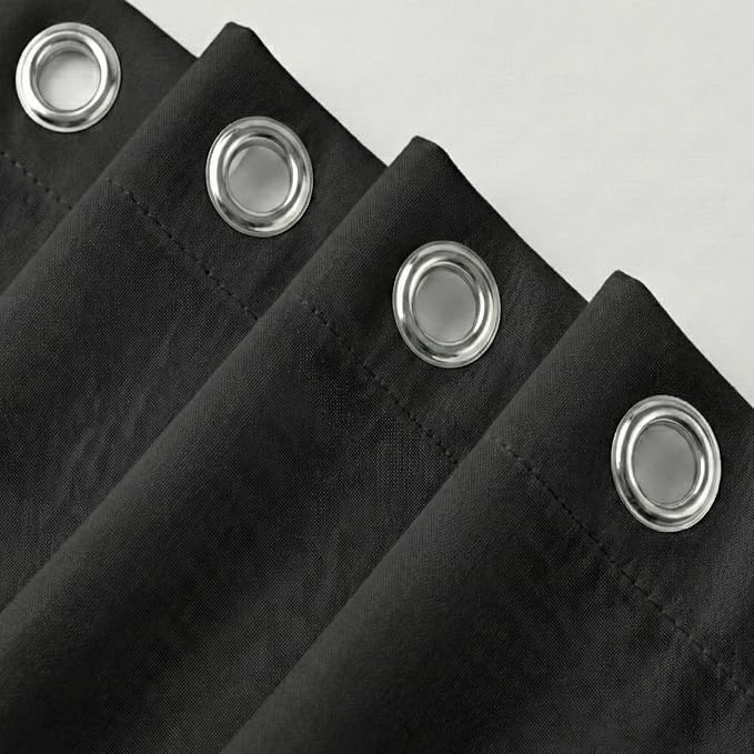 Waterproof Fabric Shower Curtain Liner, TPU Coated, PEVA-Free & Odorless, Hotel Quality, 3 Magnets, Rust-Proof Metal Grommets, Machine Washable, Black, 72x78 Inch