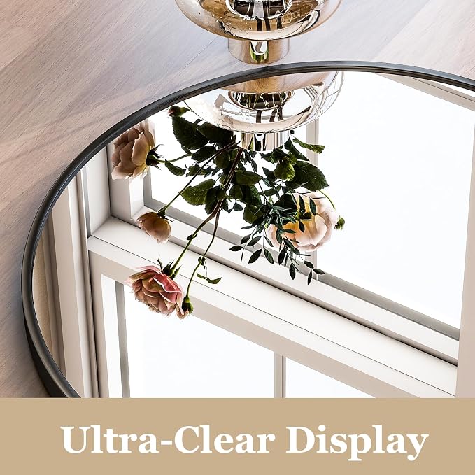 HARRITPURE Arched Wall Mirror 30"x40" Black Arch Bathroom Vanity Mirror | Metal Frame Modern Mirror for Living Room, Bedroom and Entryway Dresser Decor