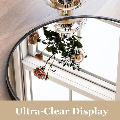 HARRITPURE Arched Wall Mirror 30"x40" Black Arch Bathroom Vanity Mirror | Metal Frame Modern Mirror for Living Room, Bedroom and Entryway Dresser Decor
