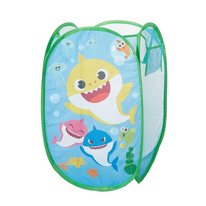 Baby Shark Pop-Up Hamper,Kids Laundry Storage Bin with Durable Carry Handles, 21" x 13.5" x 13.5" Collapsible Organizer