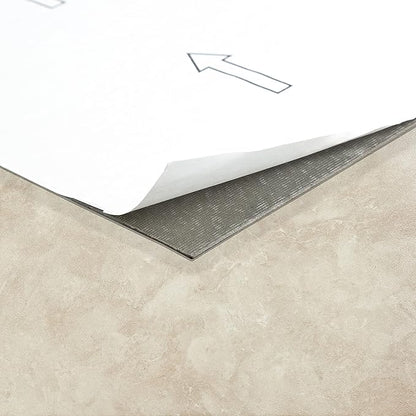 Nexus Self Adhesive 12-Inch Vinyl Floor Tiles, 20 Tiles - 12" x 12", Carrera Marble Slate Pattern - Peel & Stick, DIY Flooring for Kitchen, Dining Room, Bedrooms & Bathrooms by Achim Home Decor