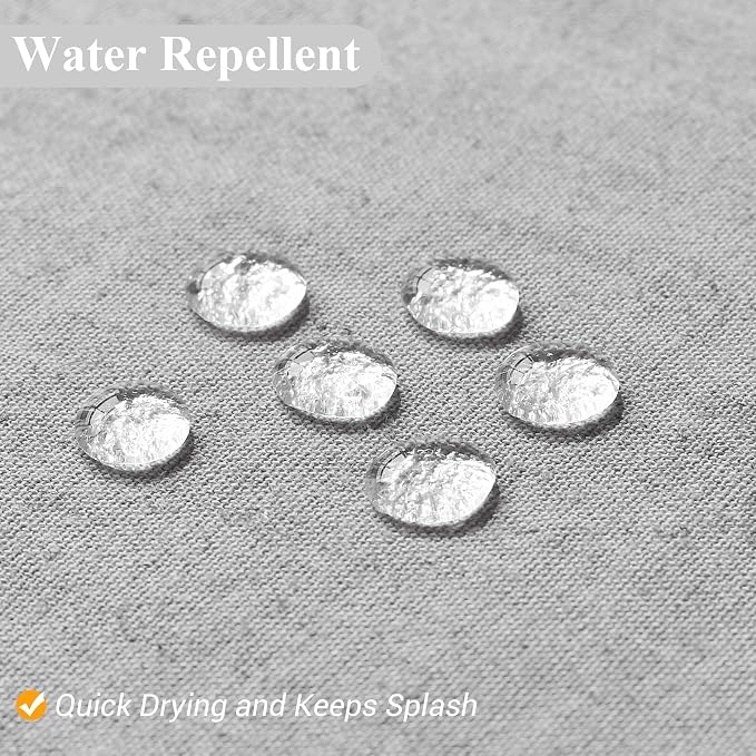 Light Grey Linen Shower Curtain, Cloth Textured Fabric Shower Curtain Set with Hooks, Simple Elegant Modern Farmhouse Country Ultra Thick Bath Curtains for Bathroom,Water Repellent,72x72