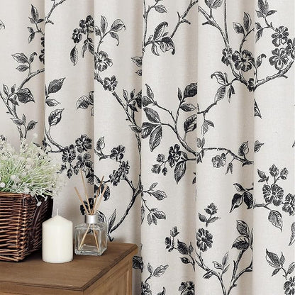 MitoVilla Small Stall Cotton Floral Shower Curtain for Bathroom,54 x 78 | Long BoHo Cottagecore Spring Shower Curtains, Modern Farmhouse Country Plant Leaves Bathroom Décor, 54 x 78