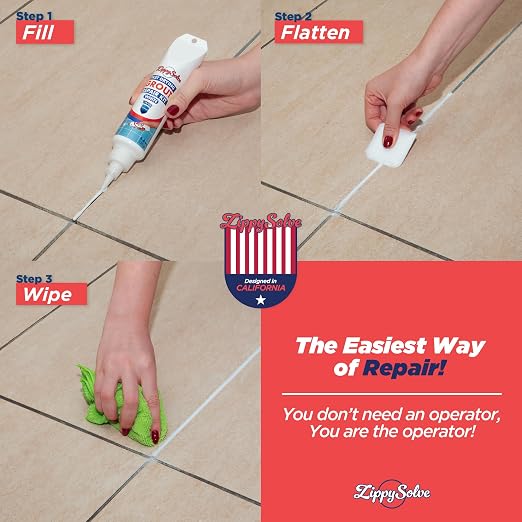 Tile Grout Repair Kit, Refresh Tile Grout Filler (2 Pack, White) | Restore & Renew Tile Joints, Fast-Drying Grout Sealer & Paint, Squeeze Tube for Bathroom, Shower & Kitchen Floors, Waterproof