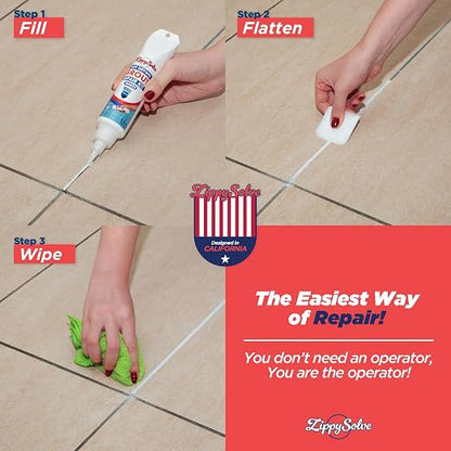 Tile Grout Repair Kit, Refresh Tile Grout Filler (2 Pack, White) | Restore & Renew Tile Joints, Fast-Drying Grout Sealer & Paint, Squeeze Tube for Bathroom, Shower & Kitchen Floors, Waterproof