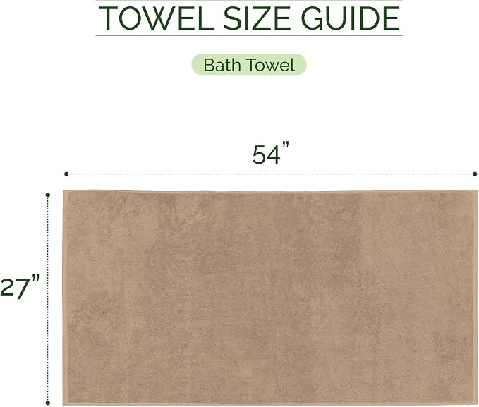 Elegant Comfort 100% Turkish Cotton Corduroy Ribbed Luxury Soft 2 Pack Bath Towels 27 x 54 Inch - Ultra Plush, Absorbent, Quick Dry, Hotel Spa Quality Towels for Bathroom Essentials, Taupe