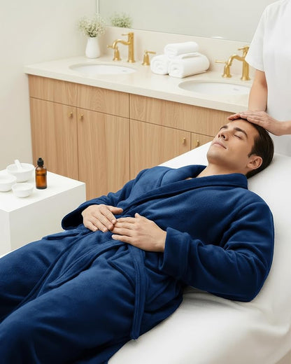 NY Threads Mens Robe, Luxury Plush Fleece Mens Bathrobe, Spa Bath Robe for Men