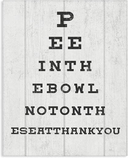 Bathroom Humor Eye Chart Sassy, 30 x 40 Inch Canvas Wall Art | Stupell Industries · By Lil' Rue · Ready to hang · Fun gift for bath and laundry spaces · Made in USA