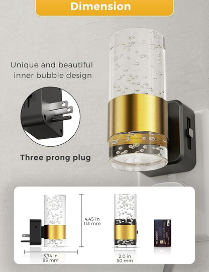 L LOHAS LED Night Light, Modern Night Lights Plug into Wall | Dimmable Amber Night Light with Auto Light Sensor, Wall Sconce-style Design Nightlight for Bathroom, Bedroom, Hallway
